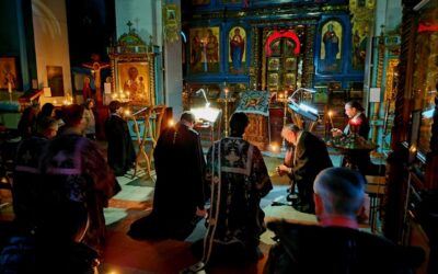 Великое повечерие с чтением Покаянного канона преподобного Андрея Критского в Успенском соборе